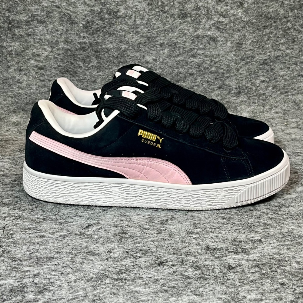 Puma Suede XL Sneakers Womens 9 Black Pink Low Top Skater Retro Y2K Streetwear - Picture 2 of 12